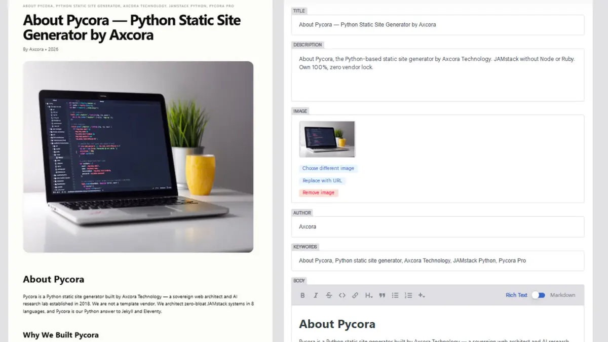 python ssg pro jamstack static site generator
