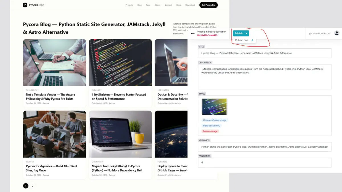 python ssg pro jamstack static site generator